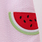 Pink stripe watermelon embroidery seersucker dress