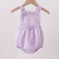 Purple seersucker butterfly embroidery ruffle bubble