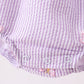 Purple seersucker butterfly embroidery ruffle bubble
