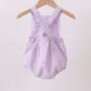 Purple seersucker butterfly embroidery ruffle bubble