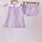 Purple seersucker butterfly embroidery bloomer set