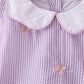 Purple seersucker butterfly embroidery bloomer set