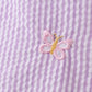 Purple seersucker butterfly embroidery bloomer set