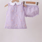 Purple seersucker butterfly embroidery bloomer set
