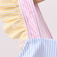 Colorblock crab embroidery ruffle 2pc swimsuit