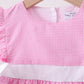 Pink bow gingham ruffle dress