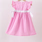 Pink bow gingham ruffle dress