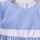 Blue bow gingham ruffle dress