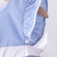 Blue bow gingham ruffle dress