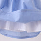 Blue bow gingham ruffle dress