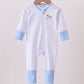 Blue dot horse embroidery romper