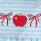 Blue Apple Embroidery Gingham Bubble