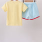 Yellow Apple Embroidery Pocket Set