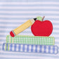 Blue Apple Pencil Embroidery Romper