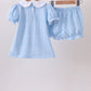 Blue Apple Smocked Bloomer Set
