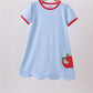 Blue Apple Scalloped Dress