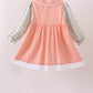 Pumpkin Jacquard plaid button dress