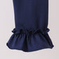 Navy ruffle pants