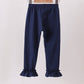 Navy ruffle pants