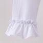 White ruffle pants