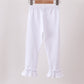 White ruffle pants