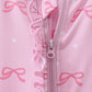 Pink bow print bamboo romper