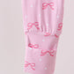 Pink bow print bamboo romper