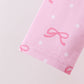 Pink bow print pants bamboo set
