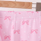 Pink bow print pants bamboo set