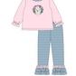 Pink turkey applique ruffle pants set