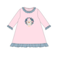Pink turkey applique ruffle dress
