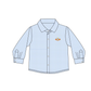 Blue turkey embroidery button down shirt
