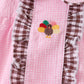 Pink turkey embroidery ruffle gingham bubble