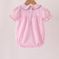 Pink turkey embroidery ruffle gingham bubble