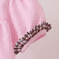 Pink turkey embroidery ruffle gingham dress