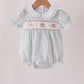 Green plaid turkey embroidery ruffle bubble