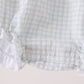 Green plaid turkey embroidery ruffle bubble