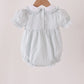 Green plaid turkey embroidery ruffle bubble