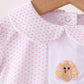 Pink dot turkey embroidery ruffle bubble