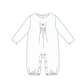 Blue dot turkey embroidery romper