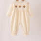 Beige turkey embroidery romper