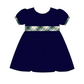 Navy plaid bow dress