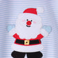 Blue stripe santa embroidery ruffle romper