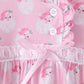 Pink santa claus bamboo ruffle pants set
