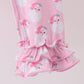 Pink santa claus bamboo ruffle pants set