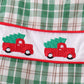 Green christmas tree truck embroidery plaid jonjon