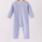 Blue christmas tree puppy embroidery stripe romper