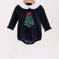 Navy christmas tree embroidery bubble