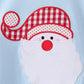 Blue santa claus embroidery gingham pants set