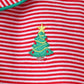 Red stripe christmas tree embroidery pants set